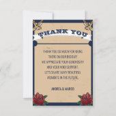 ロカビリータトゥー結婚ゴシック サンキューカード (正面)