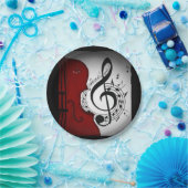 ロカビリーチェロ/バイオリン音楽パーティープレート ペーパープレート (パーティー)