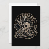 ロカビリーネバーダイ理容師スカルロッカー 招待状 (正面/裏面)