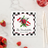 ロカビリーハートとバラ結婚ズナプキン スタンダードカクテルナプキン (インサイチュ)