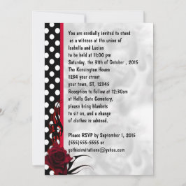 ロカビリーバラと水玉模様結婚ゴシック 招待状