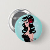 ロカビリーピンアップ人形 缶バッジ (正面&裏面)