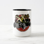 ロカビリーピンナップガールコーヒーマグ ツートーンマグカップ (中央)