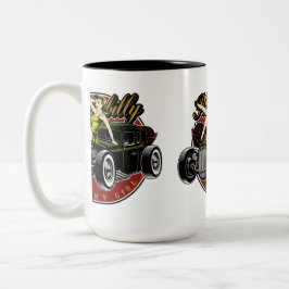 ロカビリーピンナップガールコーヒーマグ ツートーンマグカップ