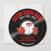 ロカビリーブライダルシャワーレコードレトロ1950s 招待状 (正面)