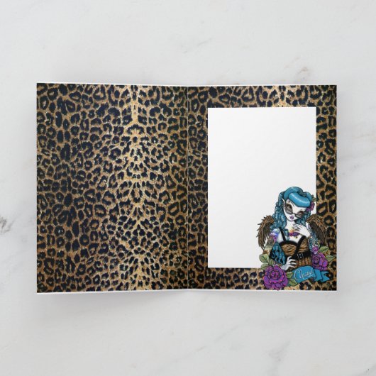 ロカビリーベビータトゥーエンジェルグリーティングカード カード (内部)