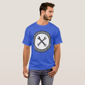 ロカビリーレトロビンテージ市松模様のミソサザイ Tシャツ (正面フル)