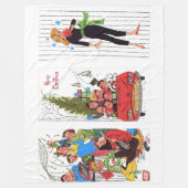 ロカビリーヴィンテージクリスマスブランケット フリースブランケット (正面)