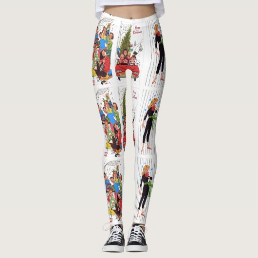 ロカビリーヴィンテージクリスマスレギンス レギンス (正面)