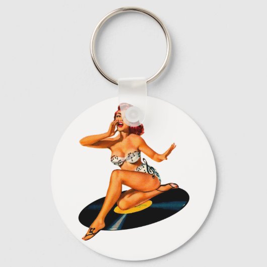 ロカビリー女神 キーホルダー (正面)