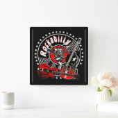 ロカビリー時計 スクエア壁時計 (ホーム)