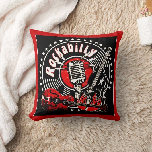 ロカビリー枕 クッション (ブランケット)