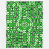 ロカビリー王室のゴブリンサテンフーラード フリースブランケット (正面)