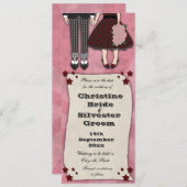 ロカビリー結婚の場合、4x9.25で日付を保存 セーブザデート (正面/裏面)