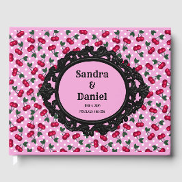 ロカビリー結婚ズゲストブックヴィンテージさくらんぼ ゲストブック