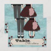 ロカビリー結婚、テーブル設定 ポストカード (正面/裏面)