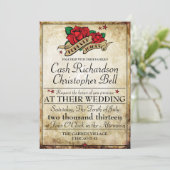 ロカビリー タトゥー ローズ ロッカー ウェディング 招待状 (スタンド正面)