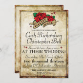 ロカビリー タトゥー ローズ ロッカー ウェディング 招待状 (正面/裏面)