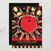 ロカビリー ボウリング パーティー ご招待 招待状 (正面/裏面)