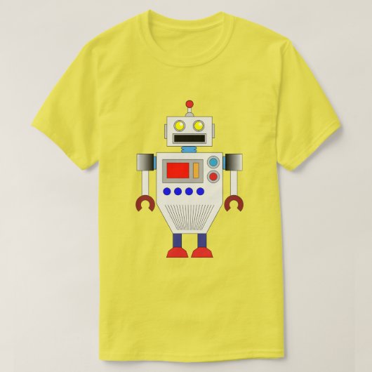 ロカラフルボット玩具:図形モダンイラストレーション Tシャツ (デザイン正面)