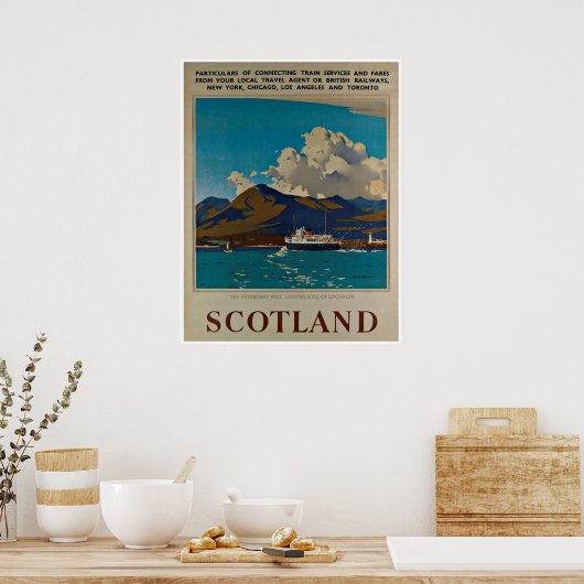 ロカルシュヴィンテージ旅行ポスターのスコットランドカイル ポスター (キッチン)