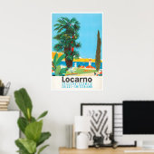 ロカルノ旅行ポスター ビンテージアート スイス スキー ポスター (ホームオフィス)