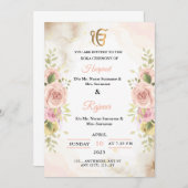 ロカ式招待状カード、指輪交換式 招待状 (正面/裏面)