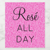 ロガーリーセかわいらしオールデイホットピンクグリッタースパークル ワインラベル (シングルラベル)