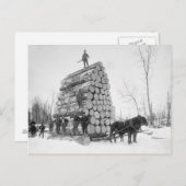 ロガー・アット・ワーク， 1890 ポストカード (正面/裏面)