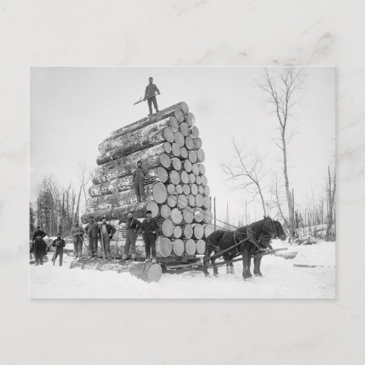 ロガー・アット・ワーク， 1890 ポストカード (正面)