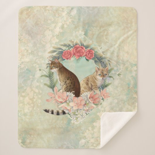 ロキの仲間:ミカと千鳥ベンガル猫 シェルパブランケット (正面)