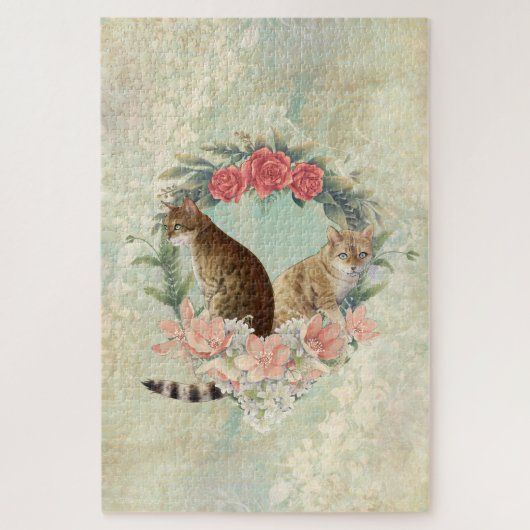 ロキの仲間:ミカと千鳥ベンガル猫 ジグソーパズル (縦)