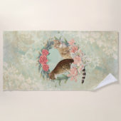 ロキの仲間：ミカと千鳥ベンガル猫 ビーチタオル (正面)