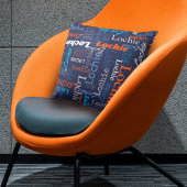 ロキパーソナライズされたエ名blue gray orange クッション