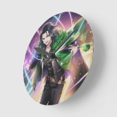 ロキ神 – God of Mischo ラウンド壁時計 (傾斜)