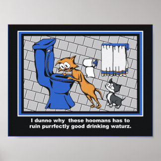 ロキ「トイレのトラブル」バスルームプリント ポスター