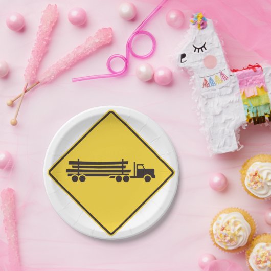 ロギングトラックの道路標識 ペーパープレート (パーティー)