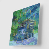 ロギングトラック材木運搬用壁時計 スクエア壁時計 (傾斜)