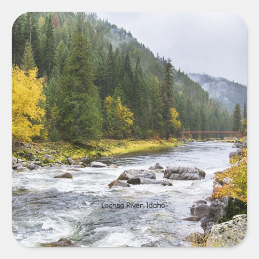 ロクサ川,アイダホ州,風光明媚な写真, スクエアシール (正面)