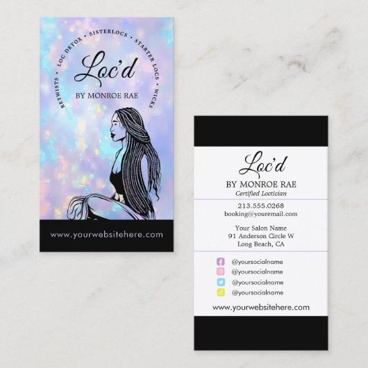ロクスタイリスト美しいサロンオパールロッチヘアサロン 名刺 (正面/裏面)