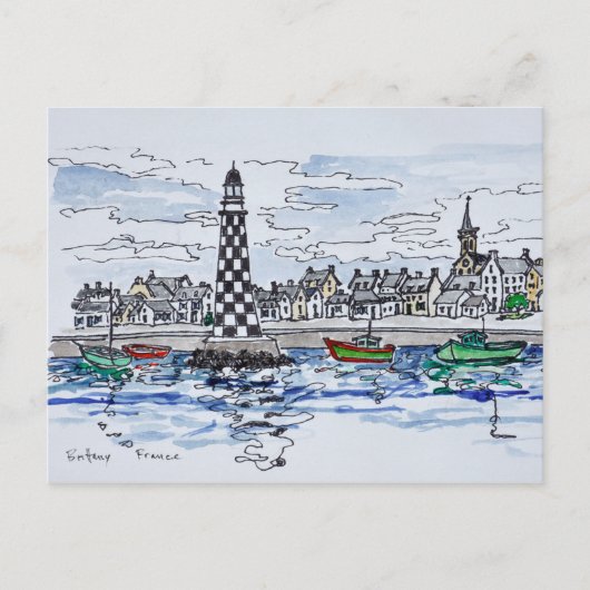 ロクトゥディのペルドリックスライトハウス |フランス，ブリタニー ポストカード (正面)