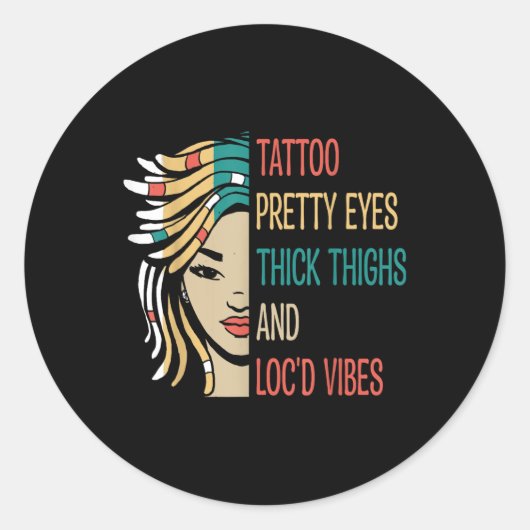 ロクトタトゥーかわいらしアイズシックタイグズロクビベスロ ラウンドシール (正面)