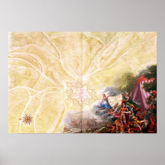 ロクロイの地図，「ルイ14世アトラス」より) ポスター (正面)