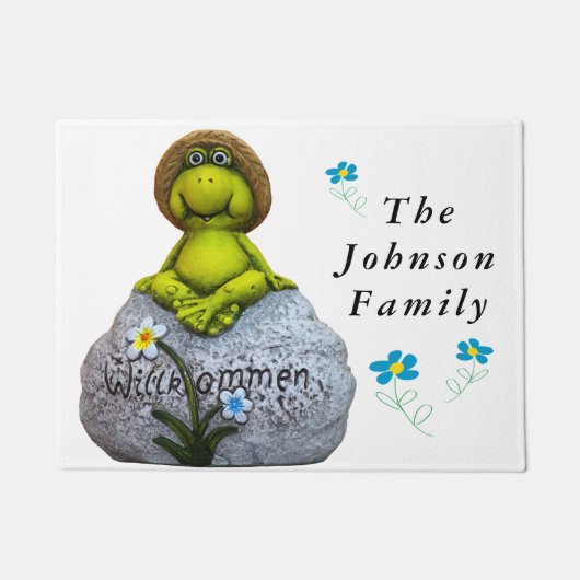 ログに記録したカエル ドアマット (正面)