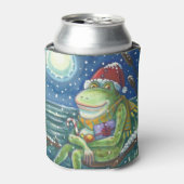 ログのカエル，クリスマスパーティーサンタクーラーボックス 缶クーラー (缶正面)