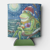 ログのカエル，クリスマスパーティーサンタクーラーボックス 缶クーラー (正面)