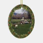 ログのクリスマスヤギ セラミックオーナメント (右)