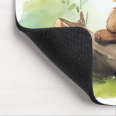 ログのブラウンベアかわいい子 マウスパッド (コーナー)