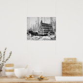 ログのロードの運搬, 1908.ヴィンテージ写真 ポスター (キッチン)