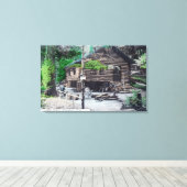 ログの外部ビューCabinCazadero, CA キャンバスプリント (インサイチュ (ウッドフロア))